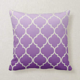 Quatrefoil Patroon Paars Kussen