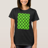 Quatrefoil Pattern In Black Outline On Vivid Green T-shirt (Voorkant)