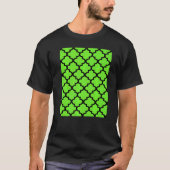 Quatrefoil Pattern In Black Outline On Vivid Green T-shirt (Voorkant)