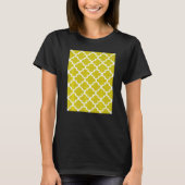Quatrefoil Pattern In White Outline On Mustard Yel T-shirt (Voorkant)