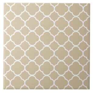 Quatrefoil Pattern Neutral Beige Tegeltje