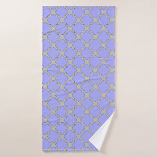 Quatrefoil periwinkle et gris (Serviette de bain)