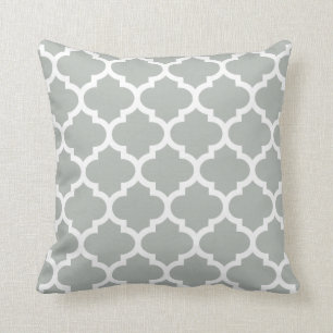 Quatrefoil Pillow - Silver Grey Pattern Kussen
