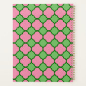 Quatrefoil rose et vert Preppy (Dos)