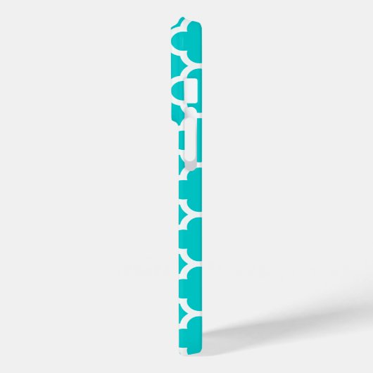 Quatrefoil Turquoise Patroon Monogram Case-Mate iPhone Case (Achterkant / Links)