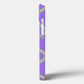 Quatrefoil violet et gris Coque-Mate coque iphone (Verso / Gauche)