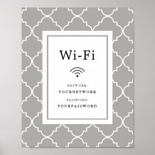 Quatrefoil Wifi Sign Poster
