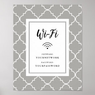 Quatrefoil Wifi Sign Poster