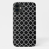Quatrefoil, zwart-wit, Latticework, Trellis Case-Mate iPhone Case (Achterkant)