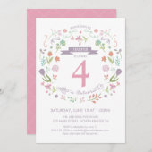 Quatrième, 4e, Invitation d'anniversaire (Devant / Derrière)