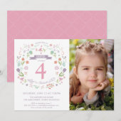 Quatrième, 4e, Invitation d'anniversaire avec phot (Devant / Derrière)