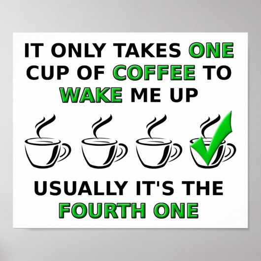 Quatrième Affiche drôle d'une tasse (Devant)