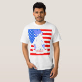 Quatrième de juillet "MERICA !" T-shirt de timbre (Devant entier)