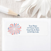 Quatrième étiquette d'adresse de retour 4 juillet (En situation)