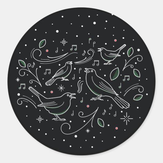 QUATRIÈME JOUR DE NOËL / Autocollants de Noël (Devant)