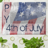 Quatrième patriotique de serviette de cuisine de (Plié)