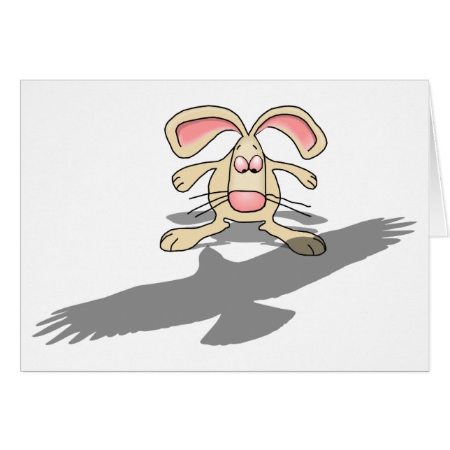 Que... ? Carte de dessin de lapin (Devant horizontal)