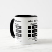 Que Choisis-Tu ? Romans 6:23 KJV Mug à deux tons (Devant gauche)