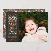 Que Dieu vous bénisse Carte de Noël religieuse (Devant / Derrière)