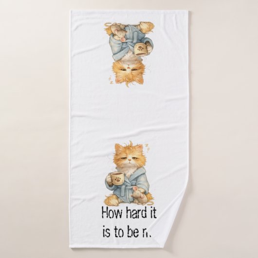 Que Dificil Ser Yo Funny Tired Cat 3-Piece Towel S (Serviette de bain)