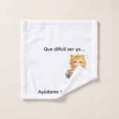 Que Dificil Ser Yo Funny Tired Cat 3-Piece Towel S (Gant de toilette)