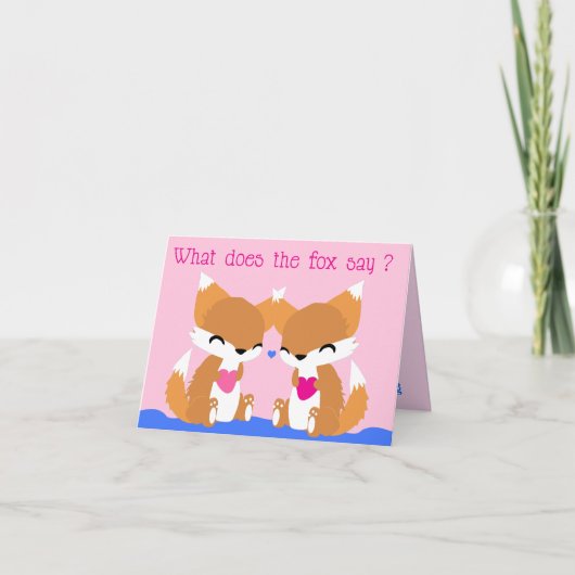 Que dit le Fox ? Carte Valentines (Devant)