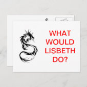 Que ferait Lisbeth ? Carte postale (Devant / Derrière)