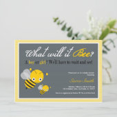 Que il abeille ? Invitation de baby shower (Debout devant)