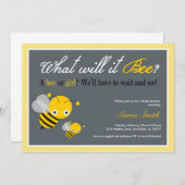 Que il abeille ? Invitation de baby shower (Devant / Derrière)