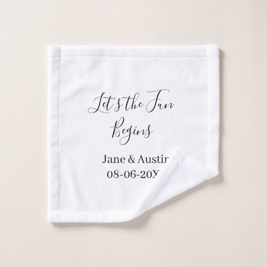 que le plaisir commence nom du couple de mariage d (Gant de toilette)