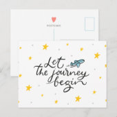 Que le voyage commence - Carte postale motivationn (Devant / Derrière)