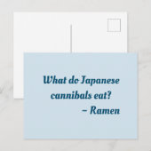 Que mangent les cannibales japonais ? Carte postal (Devant / Derrière)