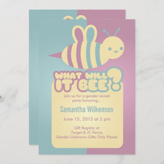 Que Sera-T-Il ?  Invitations de douche pour bébé (Devant / Derrière)