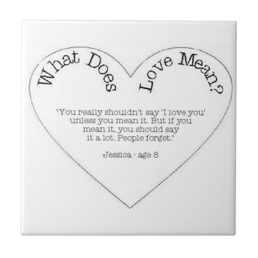 Que Signifie L'Amour - Je T'Aime Carreau (Devant)