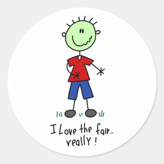 Queasy Fair Goer Ronde Sticker (Voorkant)