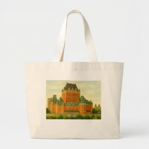 Quebec Canada Antieke Aquarel Reis Grote Tote Bag