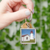 Quebec, Canada. Cap D'Espoir vuurtoren. Sleutelhanger (Hand)