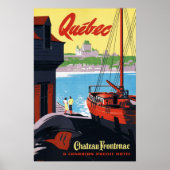 QUEBEC Canada Chateau Frontenac Ship Harbour Trave Poster (Voorkant)