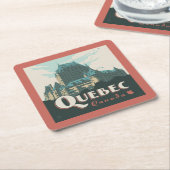 Quebec Canada Château Frontenac | Vierkante Kartonnen Onderzetter (Schuin)