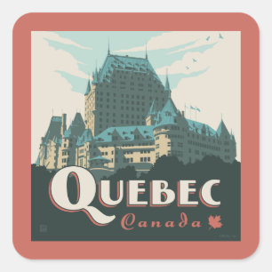 Quebec Canada Château Frontenac Vierkante Sticker