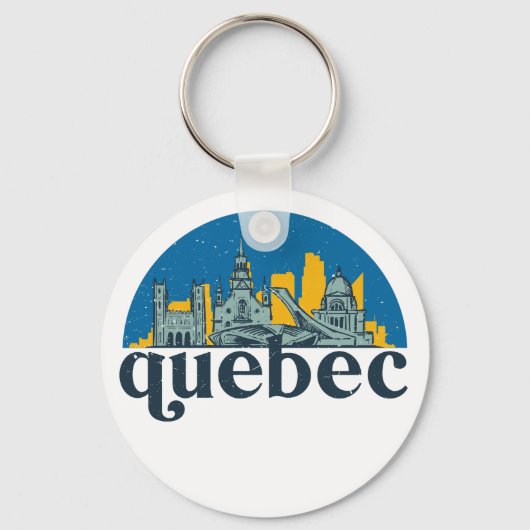 Quebec Canada  City Skyline Cityscape Art Sleutelhanger (Voorkant)