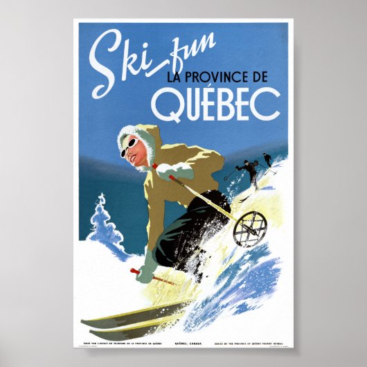Quebec Canada Oude Reisposter Gerestaureerd Poster (Voorkant)