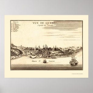 Québec, Canada Panoramic Map - 1755 Poster
