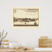 Québec, Canada Panoramic Map - 1755 Poster (Keuken)