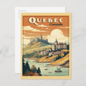 Quebec, Canada retro Briefkaart (Voorkant / Achterkant)