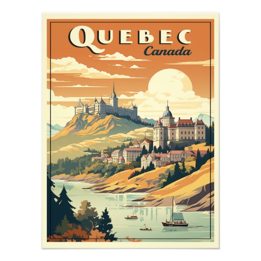Quebec, Canada retro Foto Afdruk (Voorkant)