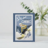 Quebec, Canada Ski Briefkaart (Staand voorkant)