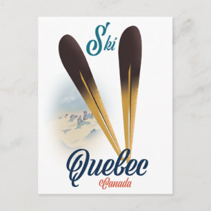 Quebec Canada ski poster Briefkaart