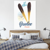 Quebec Canada ski poster Canvas Afdruk (Insitu (Slaapkamer))