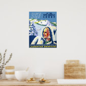 Quebec, Canada, skimeisje in Laurentian Mountain Poster (Keuken)